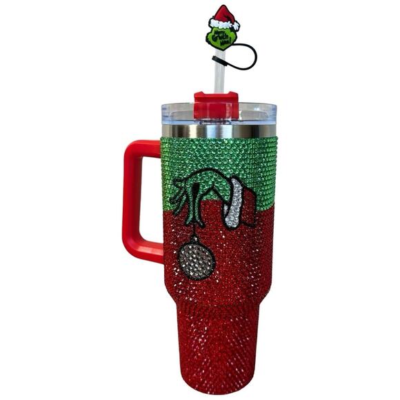 #66 Christmas Mean one Straw Topper: Silicone Straw Charm Merry Grinchmas $6 - Picture 5 of 8